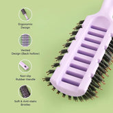 Kuber Industries Hair Brush | Flexible Bristles Brush | Hair Brush with Paddle | Quick Drying Hair Brush | Suitable For All Hair Types | Round Vented Hair Brush | Pack of 5 | C13-X-PURP | Purple